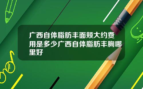 广西自体脂肪丰面颊大约费用是多少广西自体脂肪丰胸哪里好