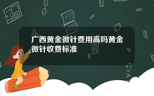 广西黄金微针费用高吗黄金微针收费标准