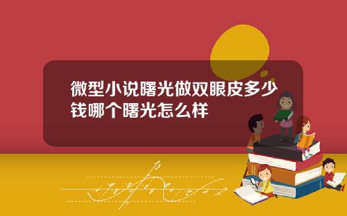 微型小说曙光做双眼皮多少钱哪个曙光怎么样