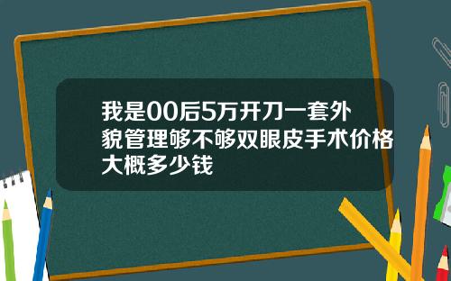 我是00后5万开刀一套外貌管理够不够双眼皮手术价格大概多少钱