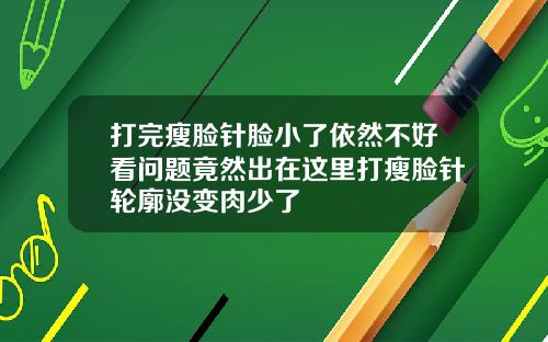 打完瘦脸针脸小了依然不好看问题竟然出在这里打瘦脸针轮廓没变肉少了