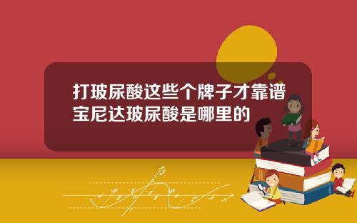 打玻尿酸这些个牌子才靠谱宝尼达玻尿酸是哪里的