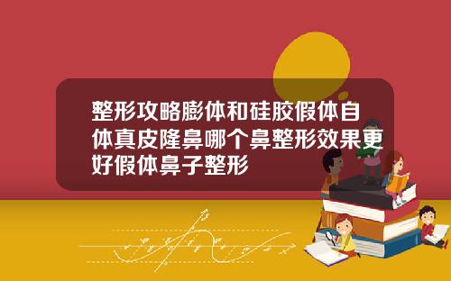 整形攻略膨体和硅胶假体自体真皮隆鼻哪个鼻整形效果更好假体鼻子整形