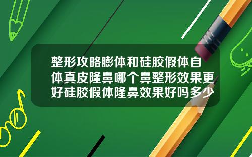 整形攻略膨体和硅胶假体自体真皮隆鼻哪个鼻整形效果更好硅胶假体隆鼻效果好吗多少钱