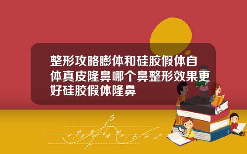 整形攻略膨体和硅胶假体自体真皮隆鼻哪个鼻整形效果更好硅胶假体隆鼻