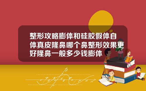 整形攻略膨体和硅胶假体自体真皮隆鼻哪个鼻整形效果更好隆鼻一般多少钱膨体