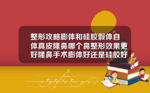 整形攻略膨体和硅胶假体自体真皮隆鼻哪个鼻整形效果更好隆鼻手术膨体好还是硅胶好