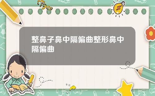 整鼻子鼻中隔偏曲整形鼻中隔偏曲