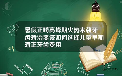 暑假正畸高峰期火热来袭牙齿矫治器该如何选择儿童早期矫正牙齿费用