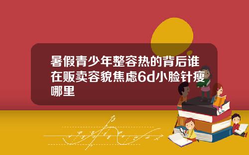 暑假青少年整容热的背后谁在贩卖容貌焦虑6d小脸针瘦哪里