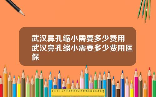 武汉鼻孔缩小需要多少费用武汉鼻孔缩小需要多少费用医保
