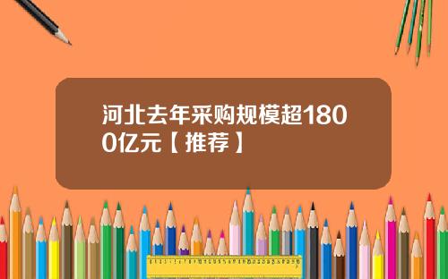 河北去年采购规模超1800亿元【推荐】