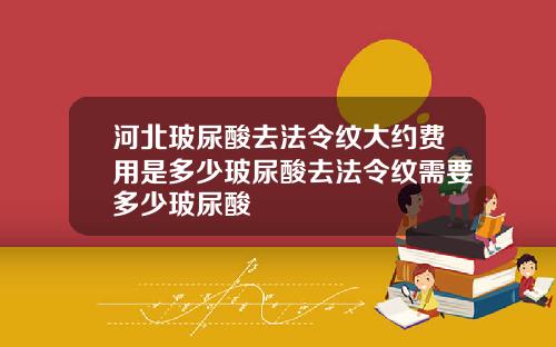 河北玻尿酸去法令纹大约费用是多少玻尿酸去法令纹需要多少玻尿酸