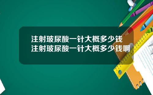 注射玻尿酸一针大概多少钱注射玻尿酸一针大概多少钱啊