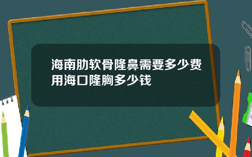 海南肋软骨隆鼻需要多少费用海口隆胸多少钱