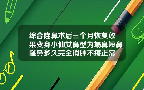 综合隆鼻术后三个月恢复效果变身小仙女鼻型为塌鼻短鼻隆鼻多久完全消肿不疼正常