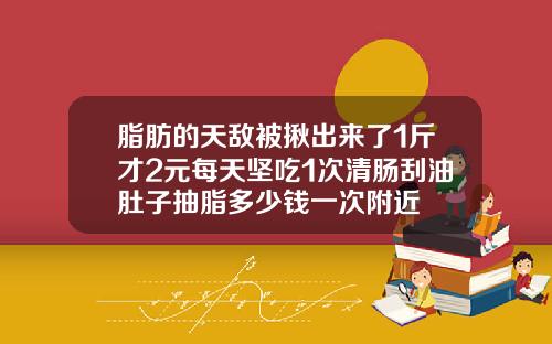 脂肪的天敌被揪出来了1斤才2元每天坚吃1次清肠刮油肚子抽脂多少钱一次附近