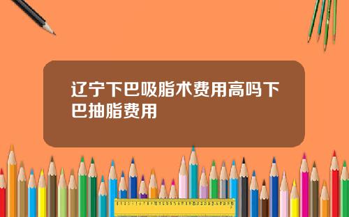 辽宁下巴吸脂术费用高吗下巴抽脂费用