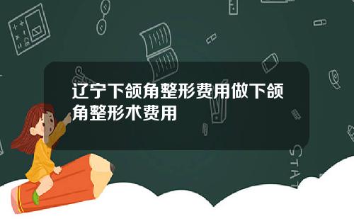 辽宁下颌角整形费用做下颌角整形术费用