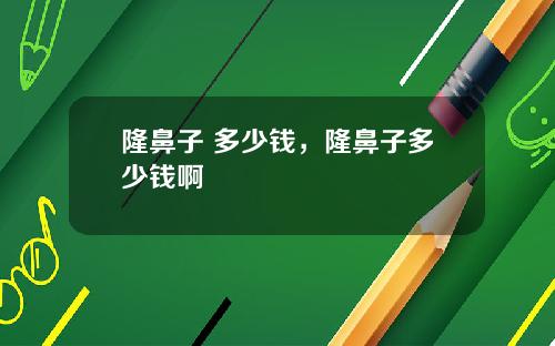 隆鼻子 多少钱，隆鼻子多少钱啊