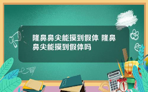 隆鼻鼻尖能摸到假体 隆鼻鼻尖能摸到假体吗