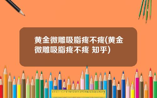 黄金微雕吸脂疼不疼(黄金微雕吸脂疼不疼 知乎)