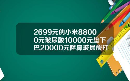 2699元的小米88000元玻尿酸10000元垫下巴20000元隆鼻玻尿酸打下巴要多少钱一针图片