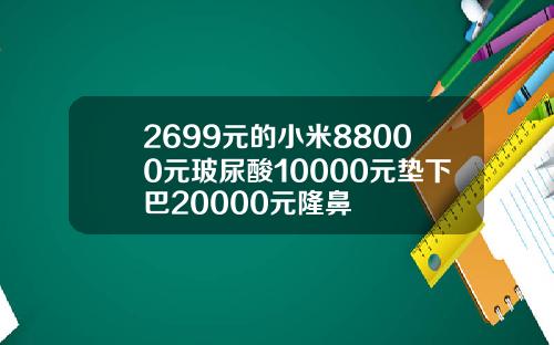 2699元的小米88000元玻尿酸10000元垫下巴20000元隆鼻