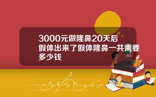 3000元做隆鼻20天后假体出来了假体隆鼻一共需要多少钱
