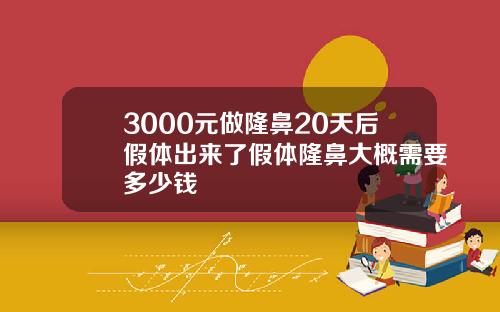 3000元做隆鼻20天后假体出来了假体隆鼻大概需要多少钱