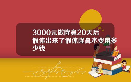 3000元做隆鼻20天后假体出来了假体隆鼻术费用多少钱