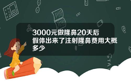 3000元做隆鼻20天后假体出来了注射隆鼻费用大概多少