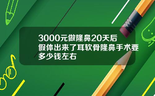 3000元做隆鼻20天后假体出来了耳软骨隆鼻手术要多少钱左右