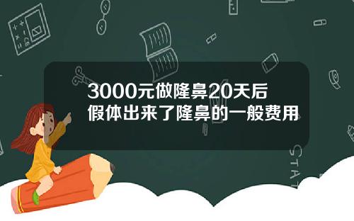 3000元做隆鼻20天后假体出来了隆鼻的一般费用