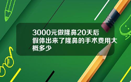 3000元做隆鼻20天后假体出来了隆鼻的手术费用大概多少