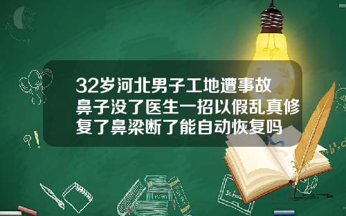 32岁河北男子工地遭事故鼻子没了医生一招以假乱真修复了鼻梁断了能自动恢复吗