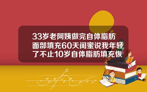 33岁老阿姨做完自体脂肪面部填充60天闺蜜说我年轻了不止10岁自体脂肪填充恢复