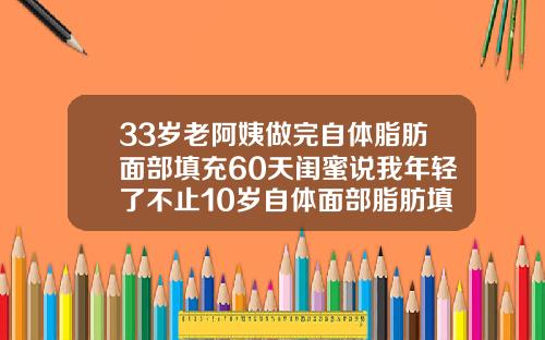 33岁老阿姨做完自体脂肪面部填充60天闺蜜说我年轻了不止10岁自体面部脂肪填充价格多少