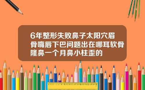 6年整形失败鼻子太阳穴眉骨嘴唇下巴问题出在哪耳软骨隆鼻一个月鼻小柱歪的