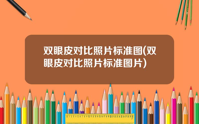 双眼皮对比照片标准图(双眼皮对比照片标准图片)