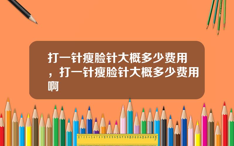打一针瘦脸针大概多少费用，打一针瘦脸针大概多少费用啊