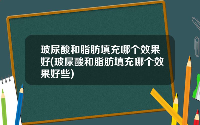 玻尿酸和脂肪填充哪个效果好(玻尿酸和脂肪填充哪个效果好些)