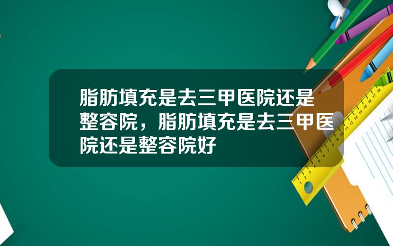 脂肪填充是去三甲医院还是整容院，脂肪填充是去三甲医院还是整容院好