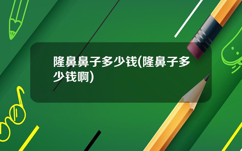 隆鼻鼻子多少钱(隆鼻子多少钱啊)