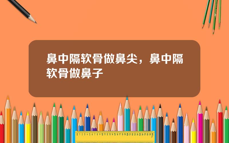 鼻中隔软骨做鼻尖，鼻中隔软骨做鼻子
